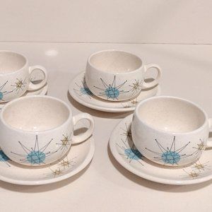 ✨ Vintage Franciscan Starburst  Cups & Saucers 4 Sets